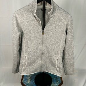Eddie Bauer Women’s Gray Full Zip Fleece Jacket Size Medium | Lightweight Layer